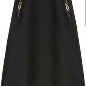 Gucci Black A-Line Skirt with Gold Details
